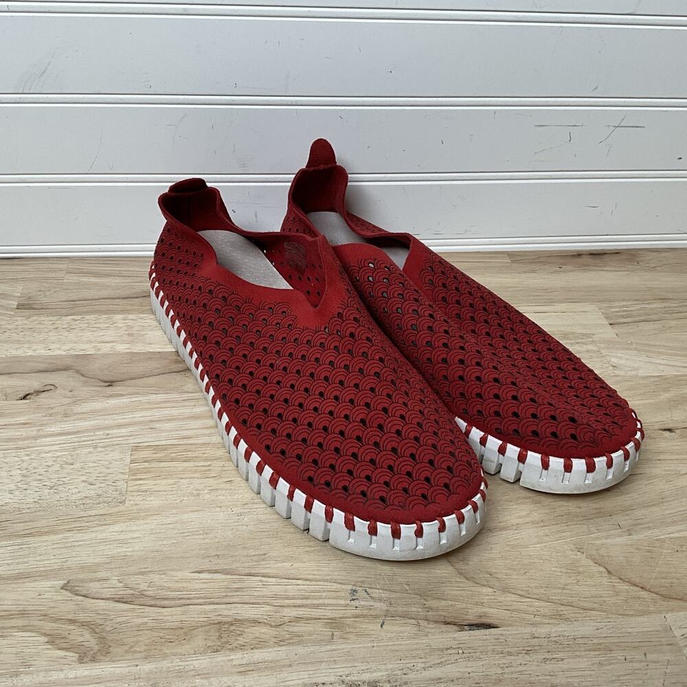 Ilse Jacobsen Women's Hornbaek Platform Slip On Cut Out Shoes Size 39 US 8.5-9